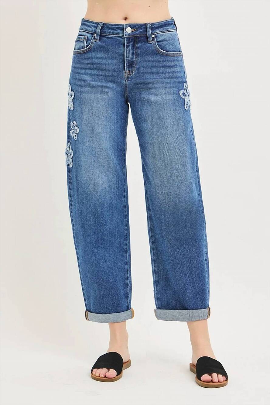 NEW RISEN bella barrel jeans in blue